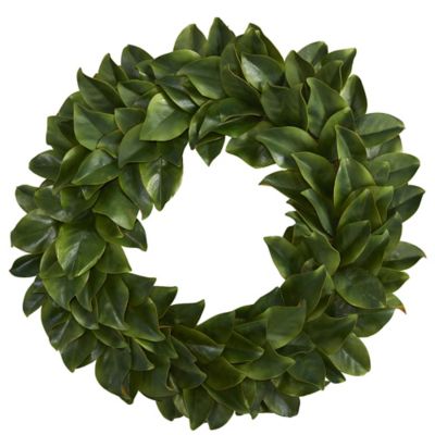 Nearly Natural 30 in. Artificial Magnolia Wreath