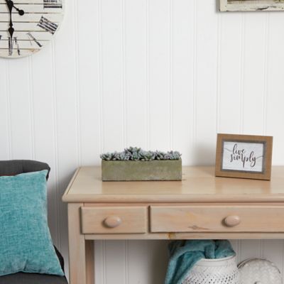 Image showing  5.5 in. Artificial Succulent Garden with Textured Concrete Planter