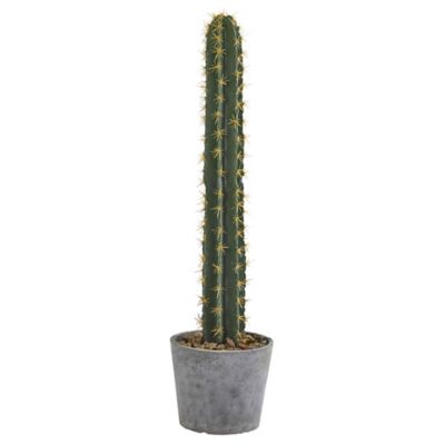 Nearly Natural 41 in. Artificial Cactus in Stone Planter Plant