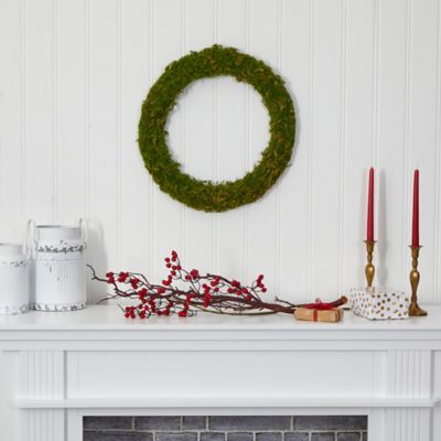 Image showing  20 in. Artificial Moss Wreath