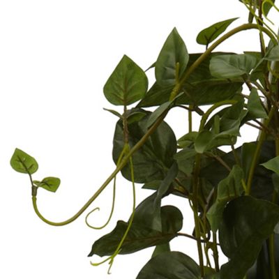 Image showing  44 in. Artificial Philodendron Silk Plant in Hanging Basket