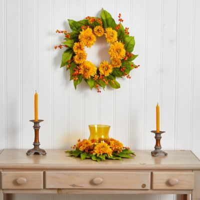 Image showing  22 in. Artificial Golden Sunflower Wreath