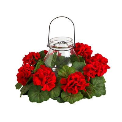 Image showing  16 in. Artificial Geranium Candelabrum
