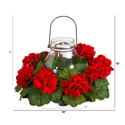 Image showing  16 in. Artificial Geranium Candelabrum