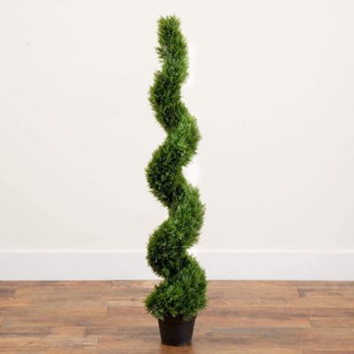 Image showing  4 ft. Artificial Cedar Spiral Silk Tree