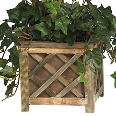 Image showing  34 in. Artificial Bougainvillea Topiary with Wood Box