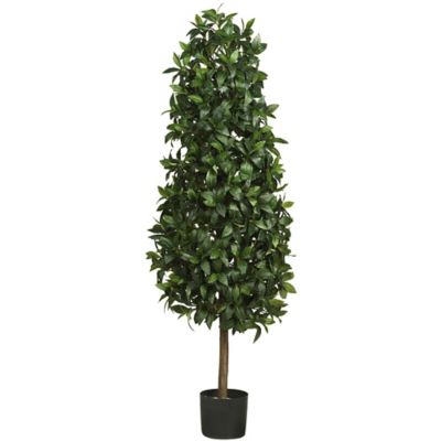 Nearly Natural 5 ft. Artificial Sweet Bay Pyramid Silk Tree