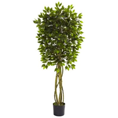 Nearly Natural 5.5 ft. Artificial Ficus Tree, UV Resistant, Indoor/Outdoor