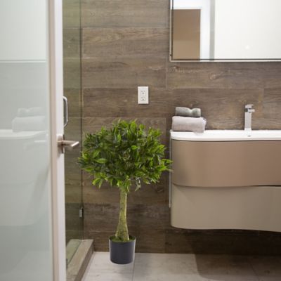 Image showing  3 ft. Artificial Bay Leaf Topiary, UV Resistant, Indoor/Outdoor