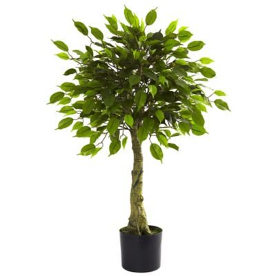 Nearly Natural 3 ft. Artificial Ficus Tree, UV Resistant, Indoor/Outdoor