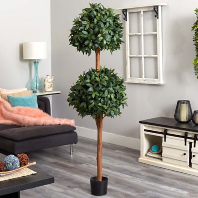Image showing  6 ft. Artificial Sweet Bay Double Ball Topiary