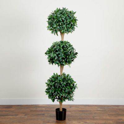 Image showing  6.5 ft. Artificial Sweet Bay Triple Ball Topiary