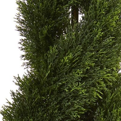 Image showing  6 ft. Artificial Cypress Spiral Topiary, UV Resistant, Indoor/Outdoor