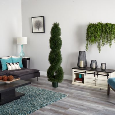 Image showing  6 ft. Artificial Cypress Spiral Topiary, UV Resistant, Indoor/Outdoor