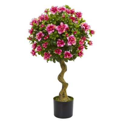 Nearly Natural 3 ft. Artificial Azalea Topiary Tree