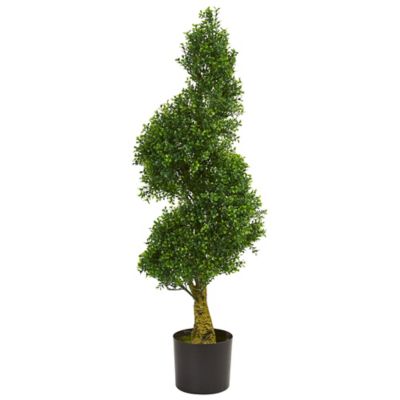 Nearly Natural Artificial 4 ft. Spiral Boxwood Tree, UV-Resistant, Indoor/Outdoor