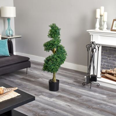 Image showing  Artificial 4 ft. Spiral Boxwood Tree, UV-Resistant, Indoor/Outdoor