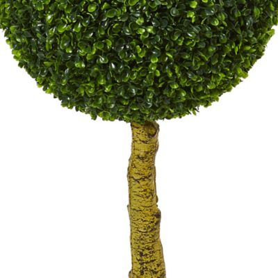 Image showing  5.5 ft. Artificial Triple Ball Boxwood Topiary Tree, UV Resistant, Indoor/Outdoor