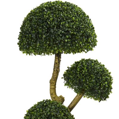 Image showing  5 ft. Artificial Five Head Boxwood Tree, UV Resistant, Indoor/Outdoor