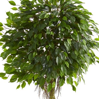 Image showing  6 ft. Artificial Ficus Tree in Slate Planter, UV Resistant, Indoor/Outdoor