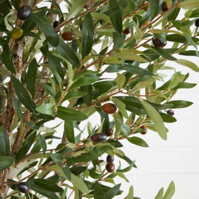Image showing  6.5 ft. Artificial Olive Tree in Black Planter