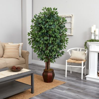Image showing  6 ft. Artificial Ficus Tree in Decorative Planter