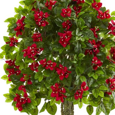 Image showing  5.5 ft. Artificial Bougainvillea Topiary Tree in Sand Colored Planter