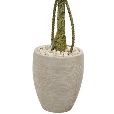 Image showing  5.5 ft. Artificial Bougainvillea Topiary Tree in Sand Colored Planter