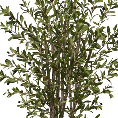 Image showing  6 ft. Artificial Olive Tree in White Tower Planter