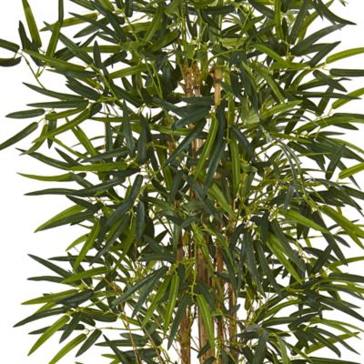 Image showing  5.5 ft. Artificial Bamboo Tree in White Tower Planter