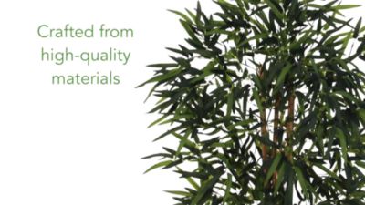 Image showing  5.5 ft. Artificial Bamboo Tree in White Tower Planter