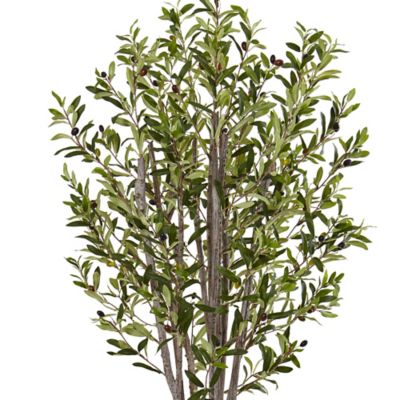 Image showing  6 ft. Artificial Olive Tree in Stone Planter