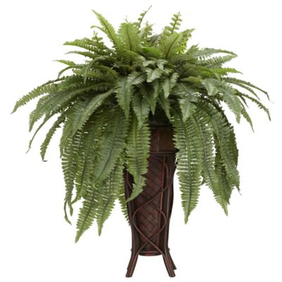 Image showing  40 in. Artificial Boston Fern Silk Plant with Stand