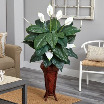 Image showing  57 in. Artificial Spathiphyllum Silk Plant with Stand