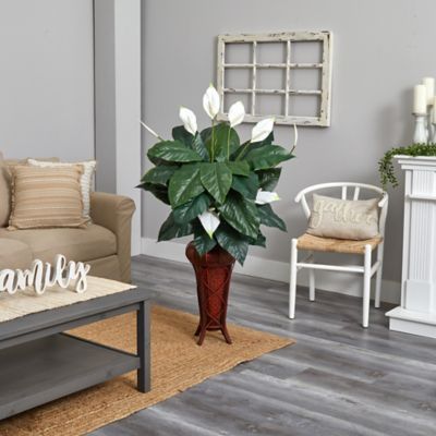 Image showing  57 in. Artificial Spathiphyllum Silk Plant with Stand