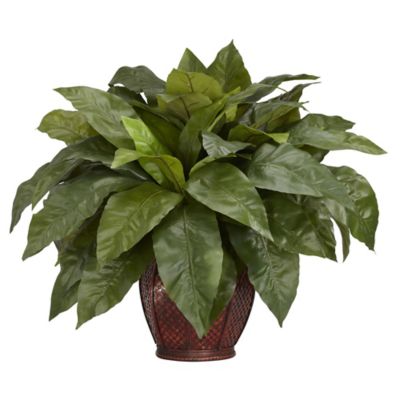 Nearly Natural 23 in. Artificial Birds Nest Fern Plant with Decorative Vase Silk Plant