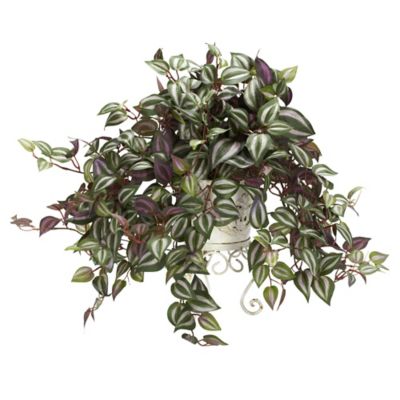 Image showing  30 in. Artificial Wandering Jew Silk Plant with Metal Planter
