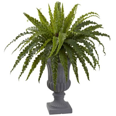 Nearly Natural 30 in. Artificial Birds Nest Fern Plant with Urn