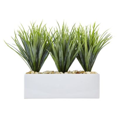 Image showing  12 in. Artificial Vanilla Grass Plant in Rectangular Planter