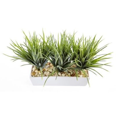 Image showing  12 in. Artificial Vanilla Grass Plant in Rectangular Planter
