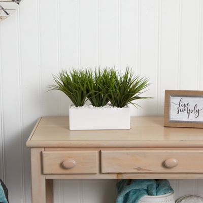 Image showing  12 in. Artificial Vanilla Grass Plant in Rectangular Planter