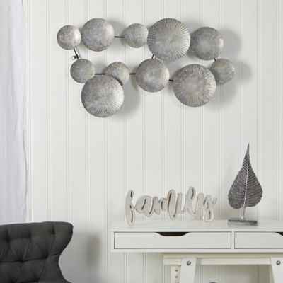 Image showing  3 ft. x 2 ft. Galvanized Textured Plates Antique Wall Art