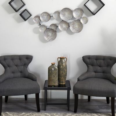 Image showing  3 ft. x 2 ft. Galvanized Textured Plates Antique Wall Art