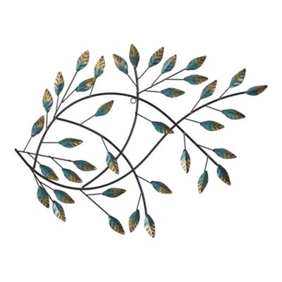 Nearly Natural 18 in. x 22 in. Scattered Leaves & Vine Wall Decor