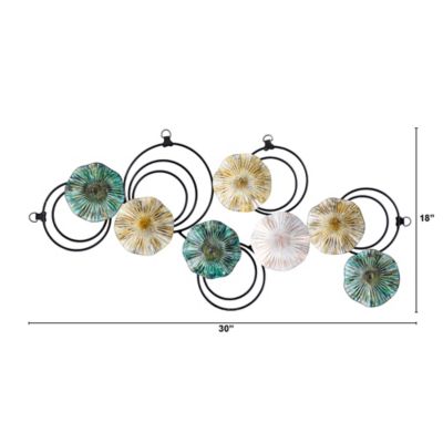Image showing  2.5 ft. x 1.5 ft. Scallop Design Metal Wall Art Decor
