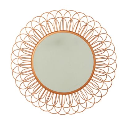 Nearly Natural 34 in. Scalloped Mirror Wall Decor