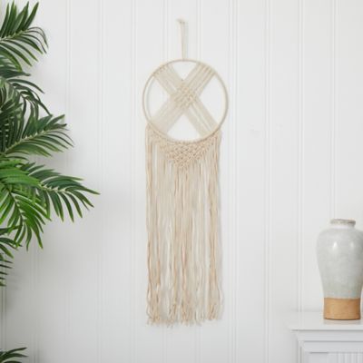 Image showing  30 in. Boho Chic Woven Dreamcatcher Macrame Wall Art Decor