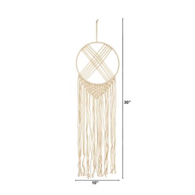 Image showing  30 in. Boho Chic Woven Dreamcatcher Macrame Wall Art Decor