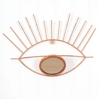 Image showing  19 in. Gold Metal Eye Wall Mirror