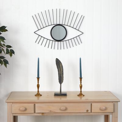 Image showing  24 in. Black Metal Eye Wall Mirror